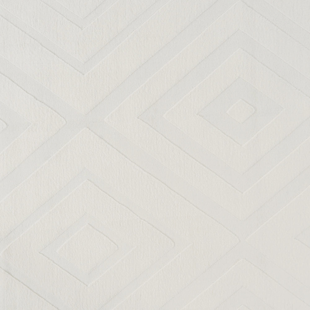 Tappeto in tessuto bianco sporco 160 x 160 cm jacquard forma rettangolare tappeto decorativo