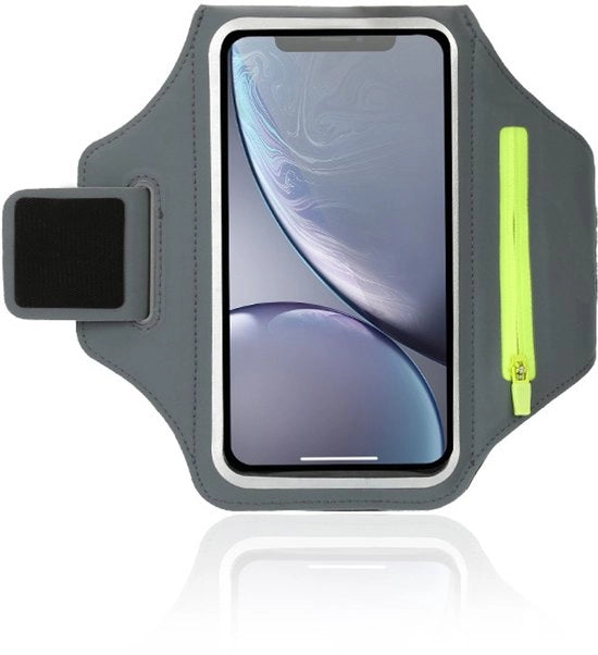 Sportarmband universale con tas per corsa, adatto per smartphone con schermo di dimensioni inferiori a 6,8 pollici, supporto per smartphone per corsa, jogging, bicicletta e camminata - Grigio scuro