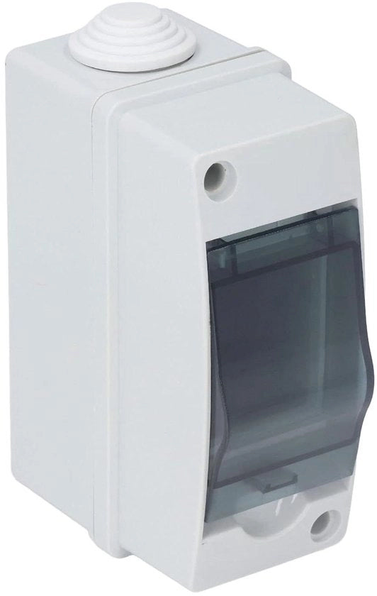 Scatola di protezione 125 x 55 x 90mm IP66 con 2 rail DIN - Copertura trasparente idrofila per distribuzione all'aperto - Scatola di connessione per interruttori esterni e interni per parete