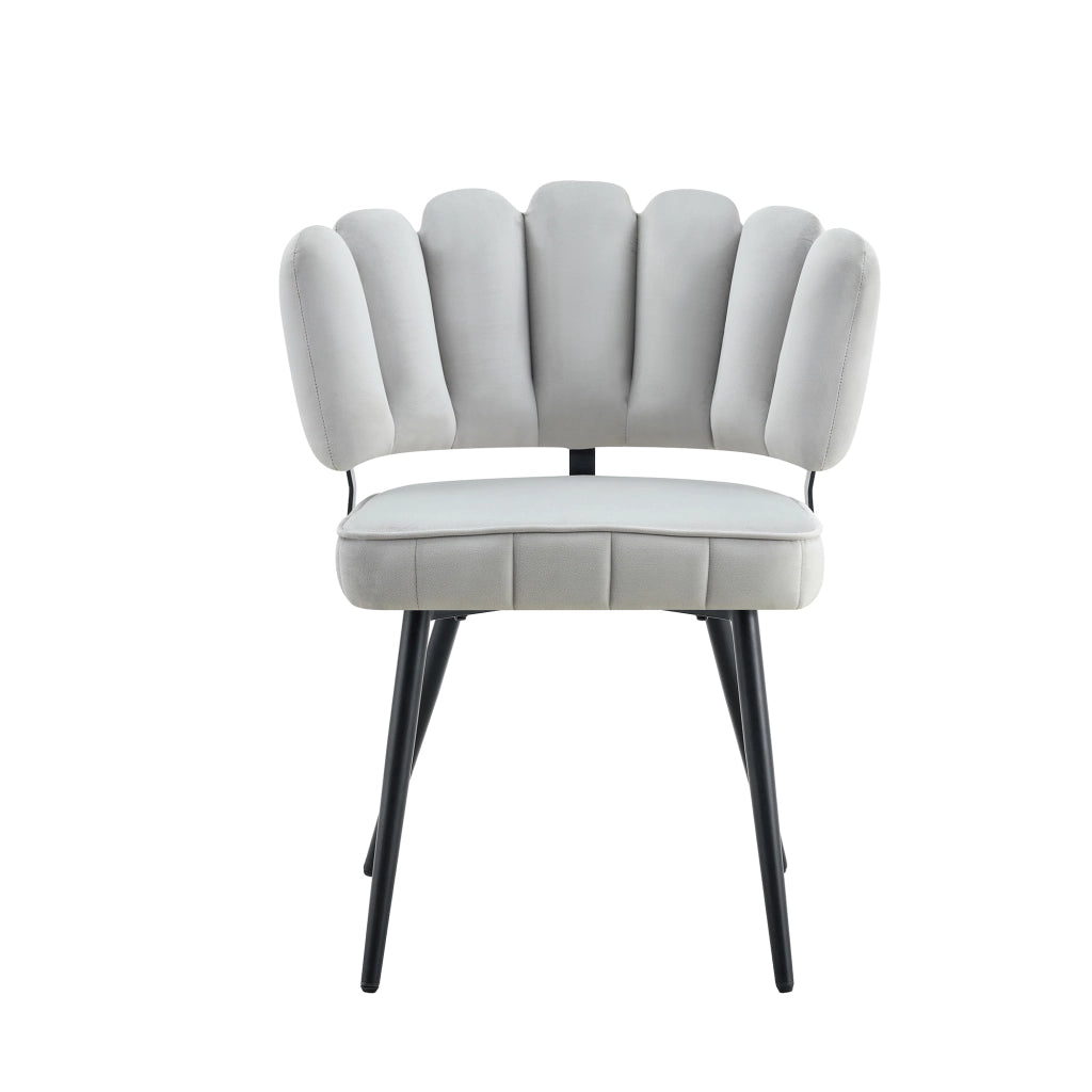 Tavolo Rotondo e Sedie da Pranzo ¨C MINIMAL ¨C Piano MDF Nero, Velluto Grigio, Gambe Metallo, 60cm