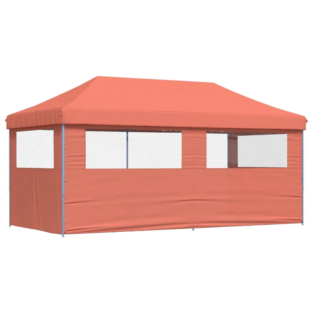 Tendone per Feste Pieghevole Pop-Up con 3 Pareti Terracotta