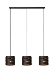 Lampada sospesa tripla moderna nero/oro Lucide Rosas 3xE27
