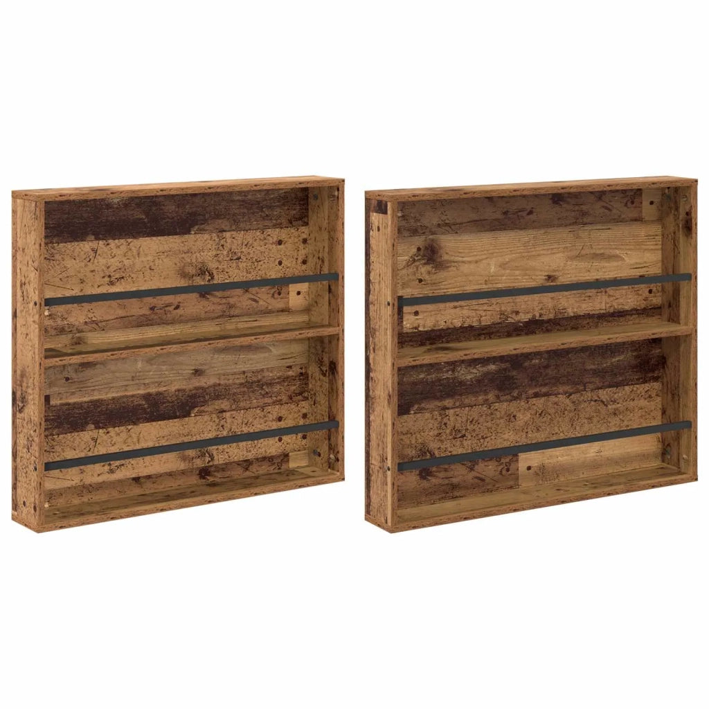 Scaffale per riviste 2 pz Legno vecchio 80 x 12 x 70 cm CFW4899766