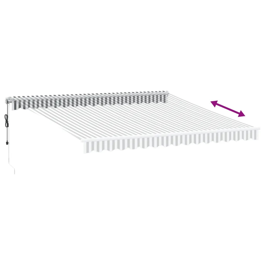 Tenda Retrattile Automatica LED Antracite e Bianco 400x350 cm 3215795