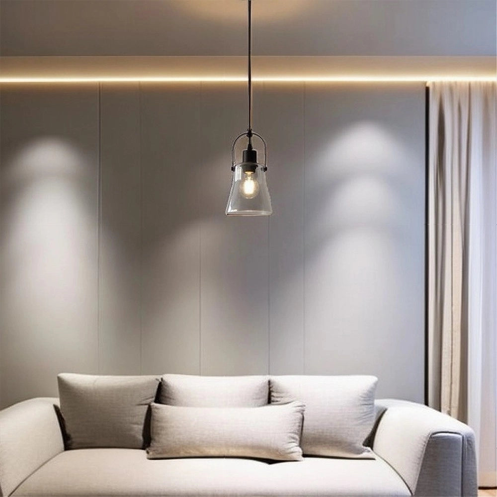 Trade Shop - Lampadario A Sospensione Con Paralume In Vetro Lampada Moderna Attacco E27 Lp-90 -
