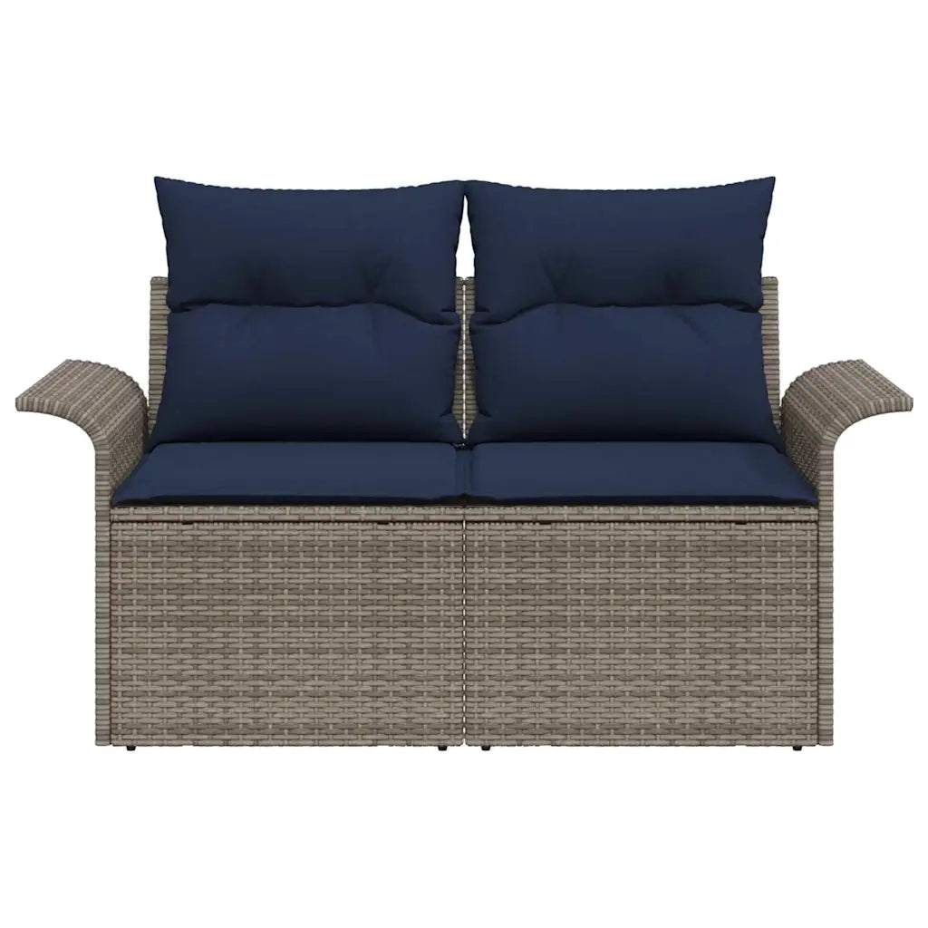 Divano da giardino con cuscino 141 x 62 x 69 cm polyrattan