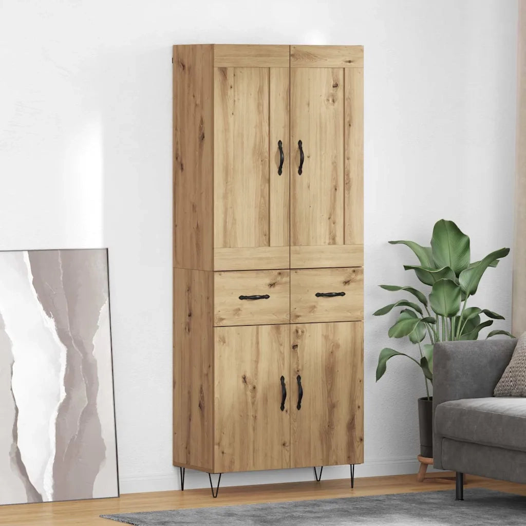 Credenza con Cassetto-Buffet-Armadio da cucina Rovere artigianale 69,5 x 34 x 180 cm 786480