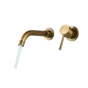 NAVIS | Rubinetteria da bagno montaggio a parete Ottone spazzolato in 2 parti | Miscelatore semplice in acciaio inox rubinetto per hotel  gastronomia