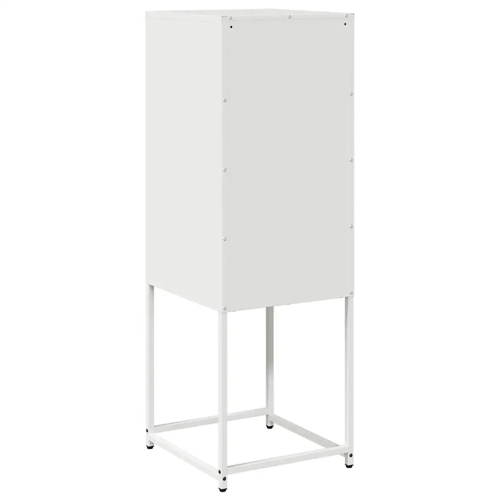 Credenza-Buffet-Armadio da cucina Bianca 36x39x107 cm in Acciaio Laminato a Freddo