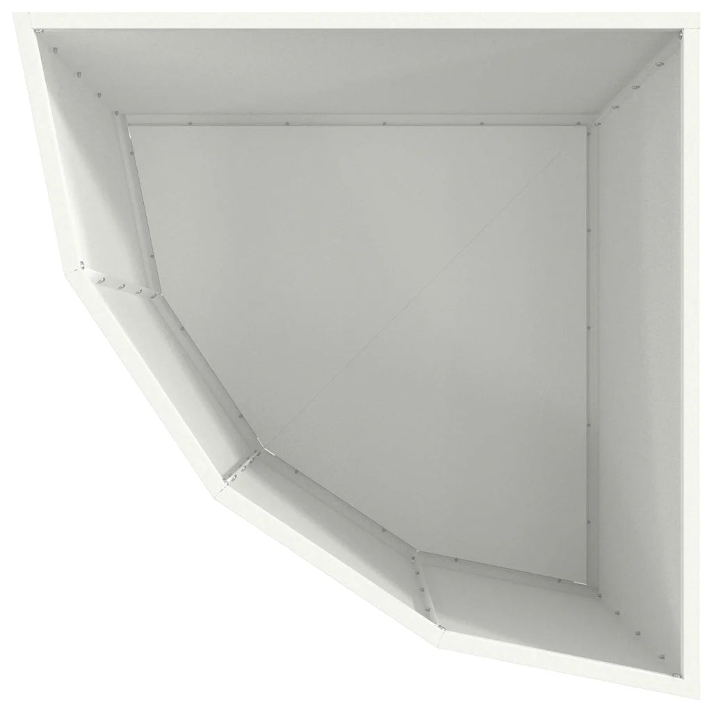 Vaso d'angolo-Fioriera-Contenitore per Piante Bianco 60 x 60 x 50 cm Acciaio