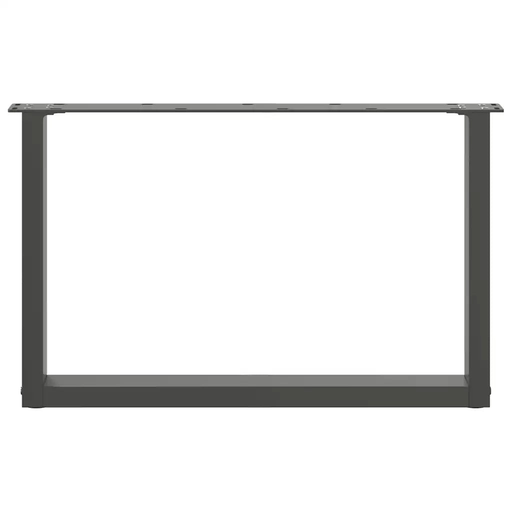 Gambe per Tavolino da Caff¨¨ a Forma di U 2 pz-Set di 2 Gamba per Tavolo Antracite 60x(42-43) cm Acciaio 966629