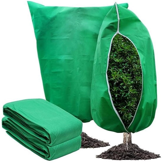 Copertura per piante invernale, 2-pack copertura invernale per piante in vaso con cerniera e cordino, copertura invernale per piante all'aperto, protezione dal freddo, protezione dal gelo, protezione per piante (80 x 120 cm)