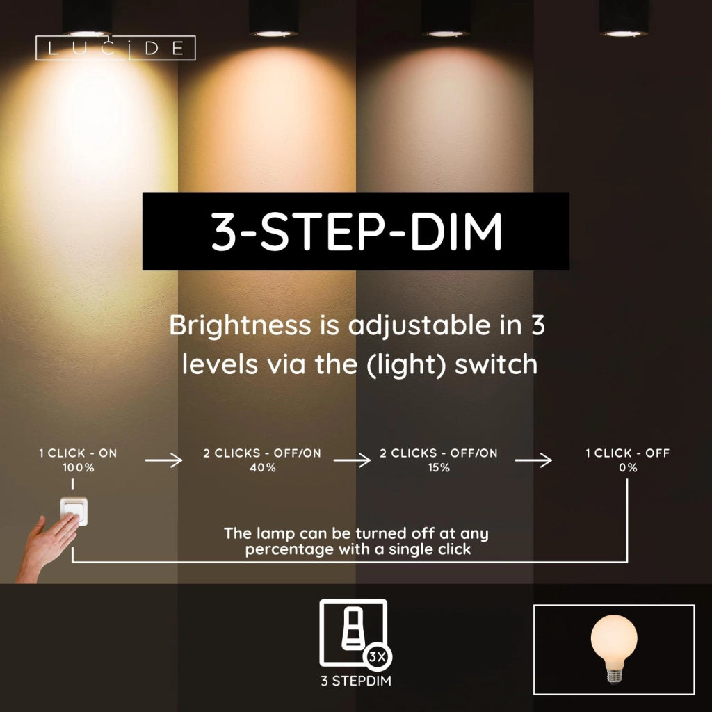 Lampadina LED opalina sfera E27 8W 2700K Lucide