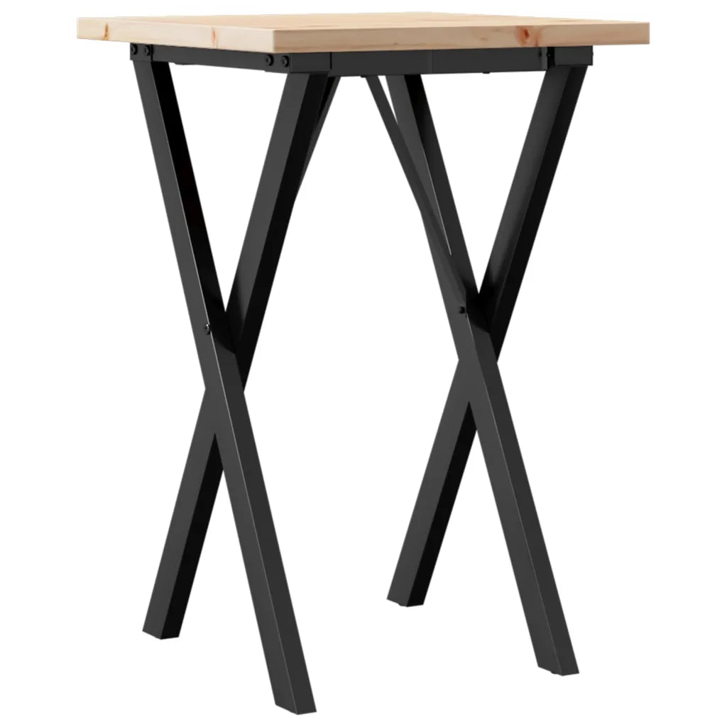 Tavolo da Pranzo | Tavolo da cucina Telaio a X 50x50x75,5 cm Legno Pino e Acciaio