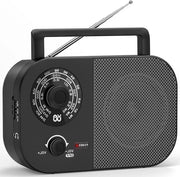 Radio portatile AM-FM-SW con alimentazione da rete e batteria, con ingresso per cuffia, adatto per uso in casa, all'aperto, per campeggi e situazioni di emergenza.