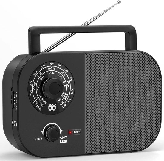 Radio portatile AM-FM-SW con alimentazione da rete e batteria, con ingresso per cuffia, adatto per uso in casa, all'aperto, per campeggi e situazioni di emergenza.