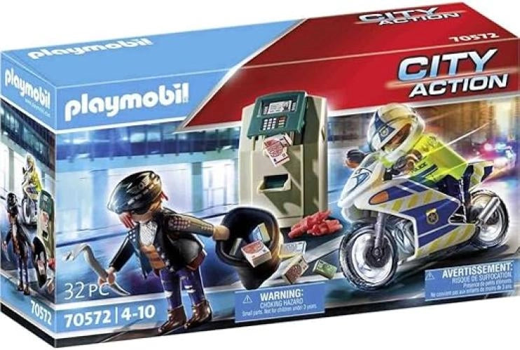 PLAYMOBIL City Action , Poliziotto in Moto e Ladro,Età 4-10 anni