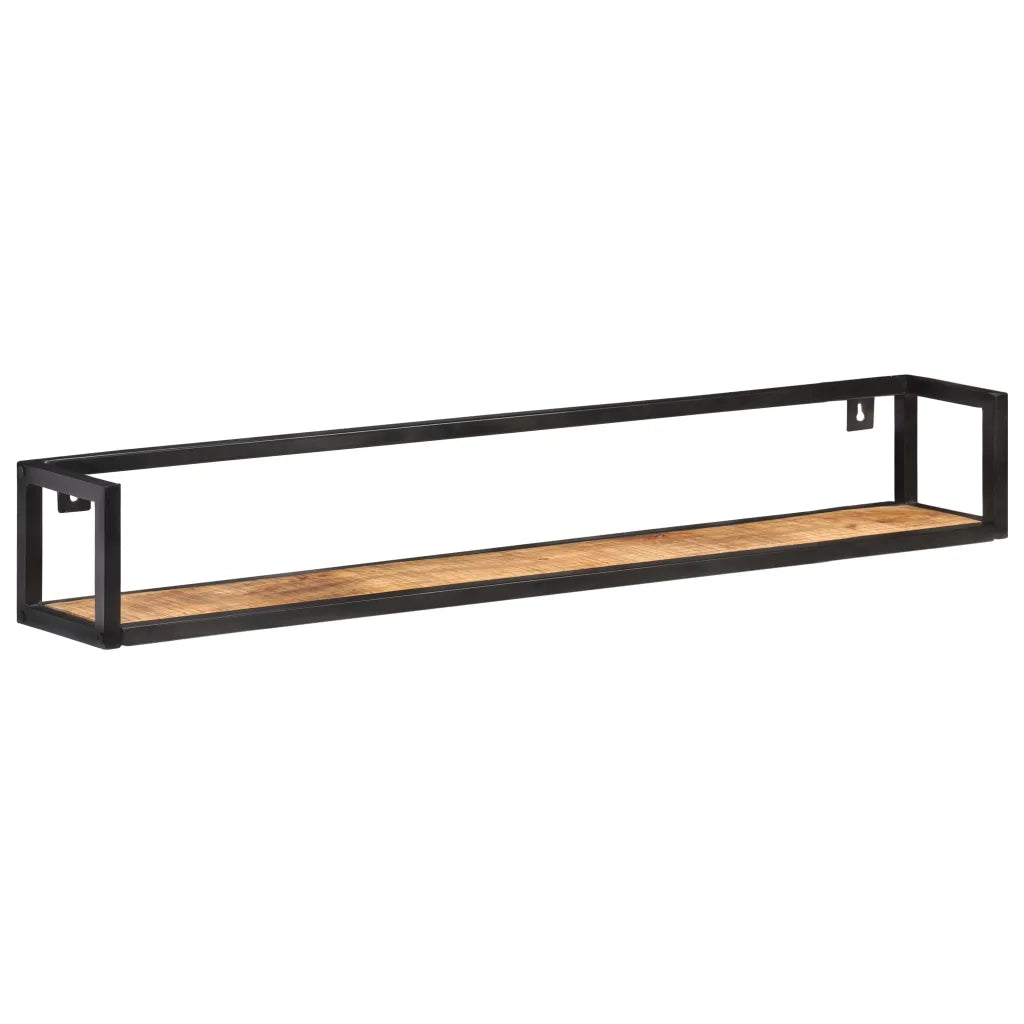 2 pz Mensole a Muro | Scaffale Parete | Ripiano a parete 120 cm in Legno di Mango Grezzo