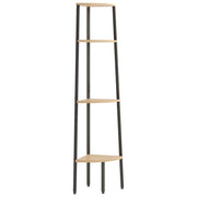 Scaffale angolare a 4 ripiani marrone chiaro e nero 45,5x31,5x150 cm CFW4748335