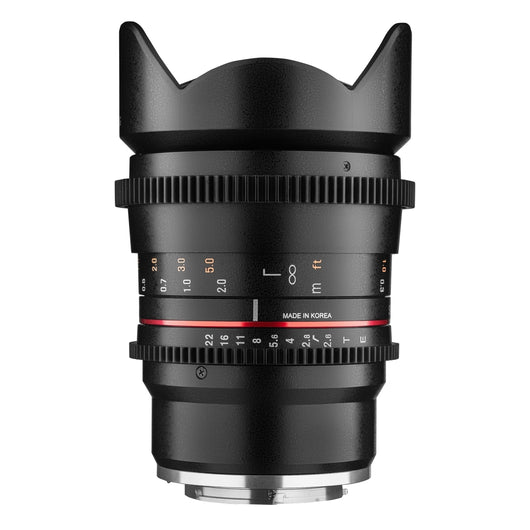 MF 16mm T2.6 Video DSLR Sony E - obiettivo video manuale con lunghezza focale fissa di 16mm per fotocamere full-frame o APS-C con attacco Sony E, ideale per architettura e paesaggi