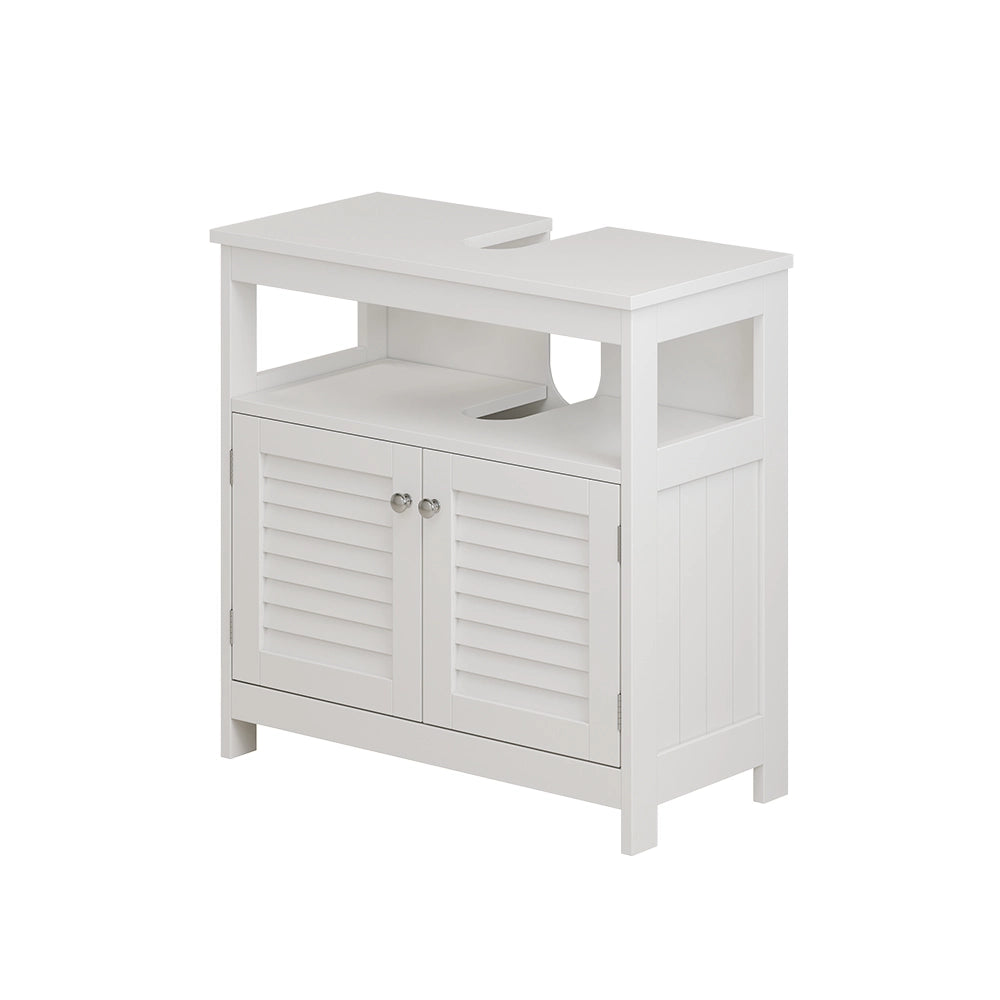 Vicco Mobile sottolavabo per bagno Bianco 60 x 60 cm con 2 ante e vano a giorno