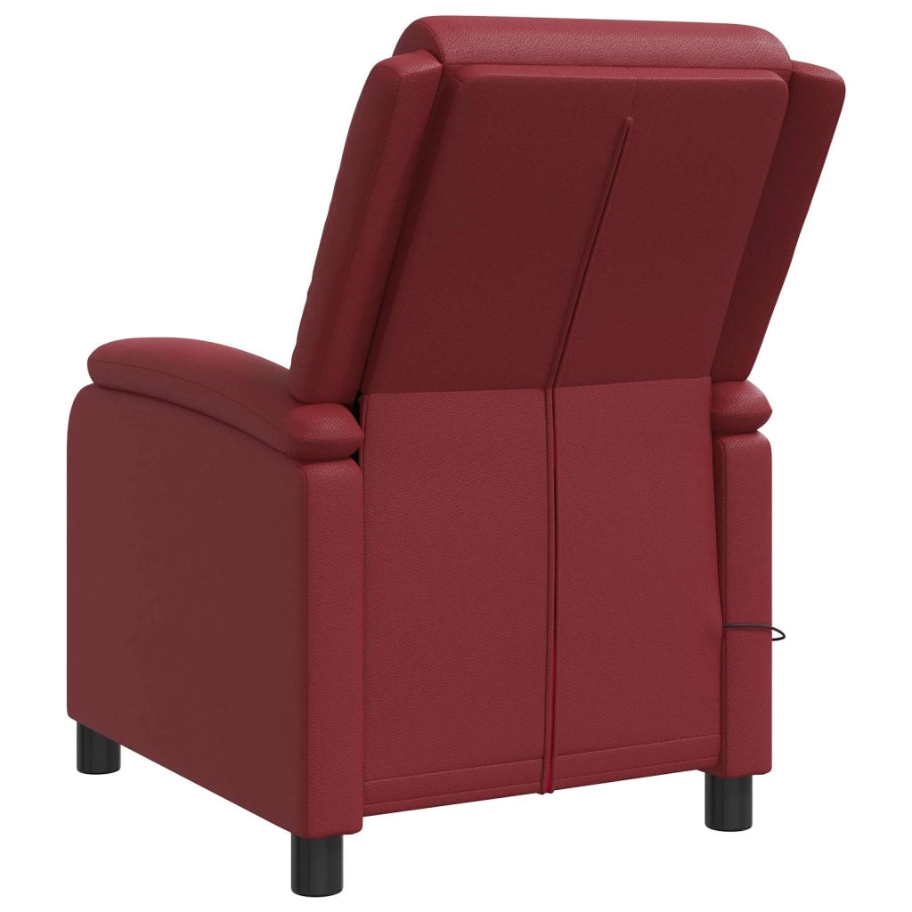 Divano Sedia-Poltrona Massaggiante Rosso Vino Similpelle 583880