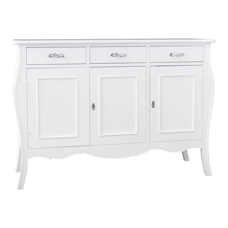Madia credenza 3 porte in legno bianco opaco l.151.p.50 h.105 (3088) - Mobili 2G