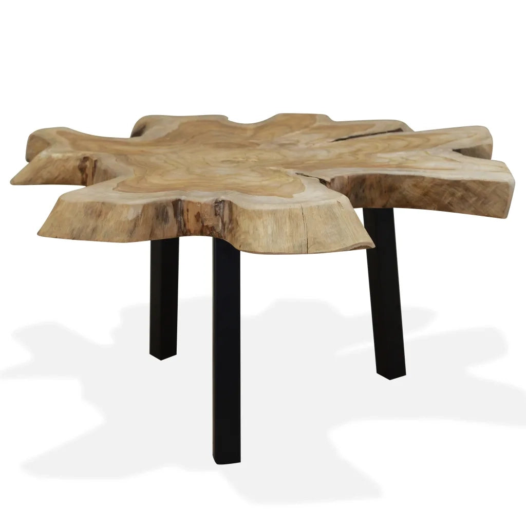 Tavolino da CaffÃ¨ in Autentico Legno di Teak 80x70x38 cm