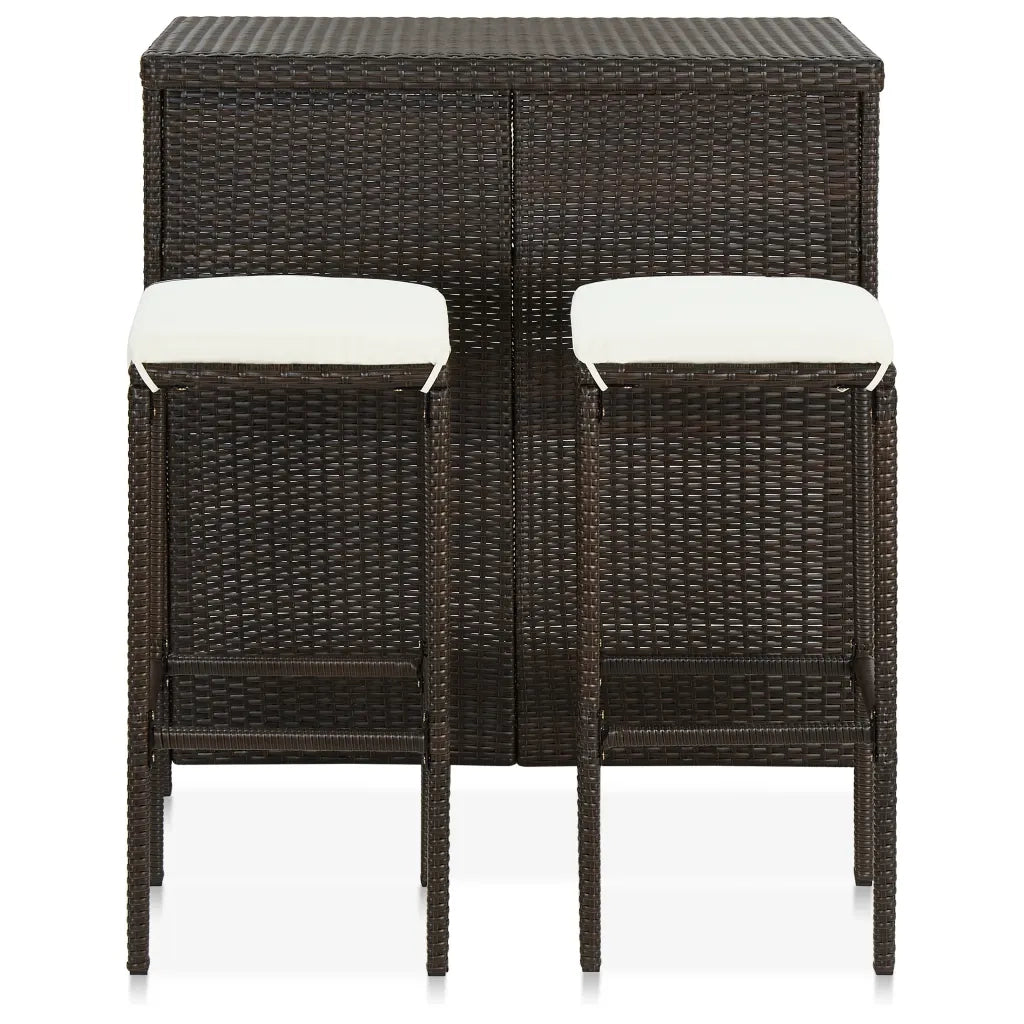Set da Bar 3 pz in Polyrattan Marrone CFW7826665