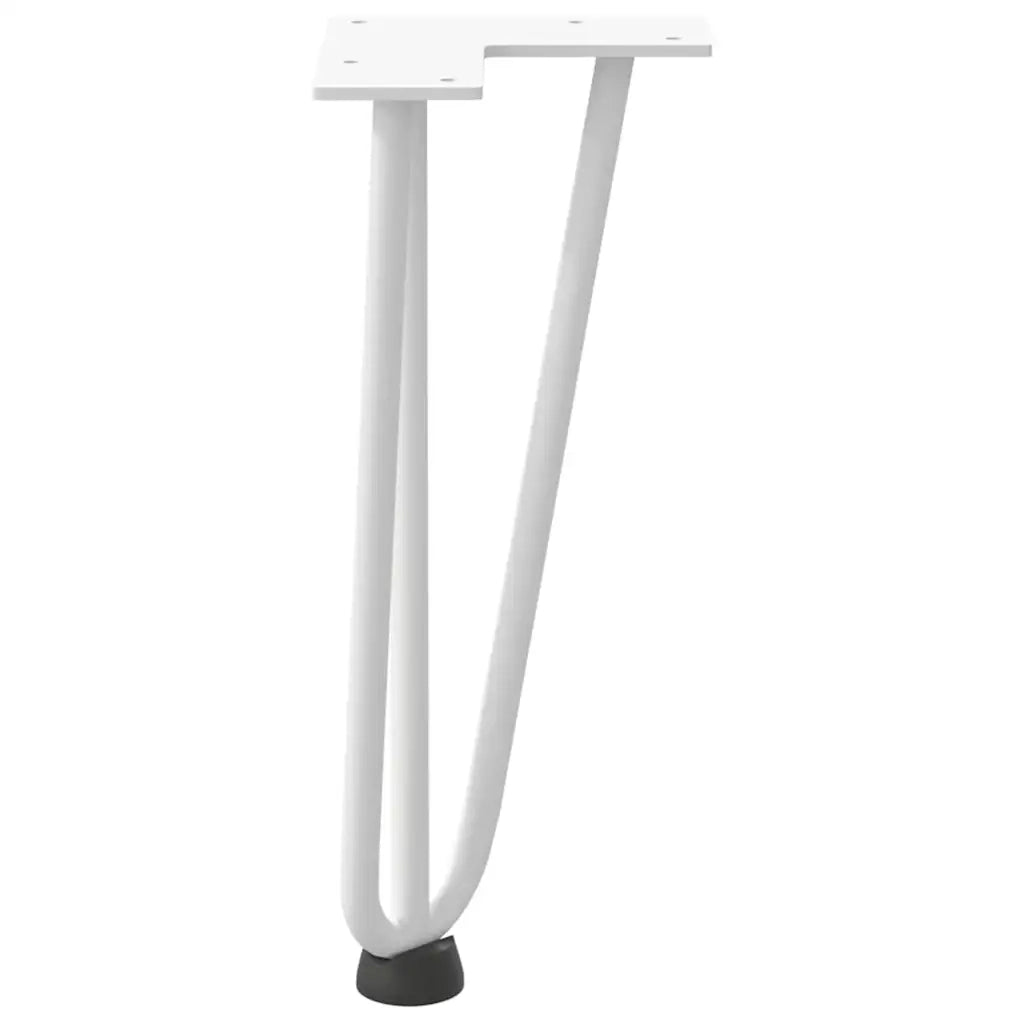 Gambe a forcina per tavolino 4 pz bianche 30 cm in acciaio massiccio