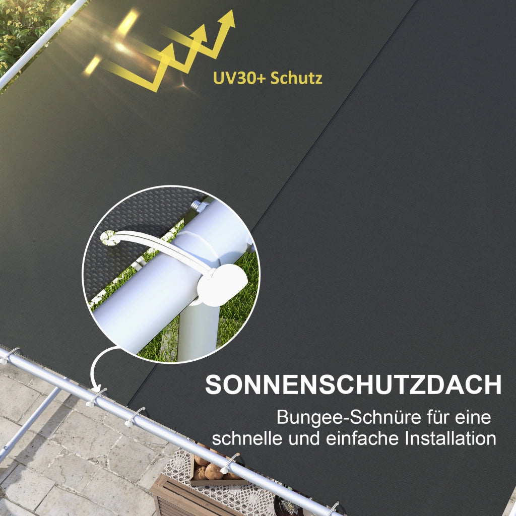 Pergolato da giardino mobile con ruote e sacche di sabbia ¨C Zephmum ¨C 3x3m grigio metallo