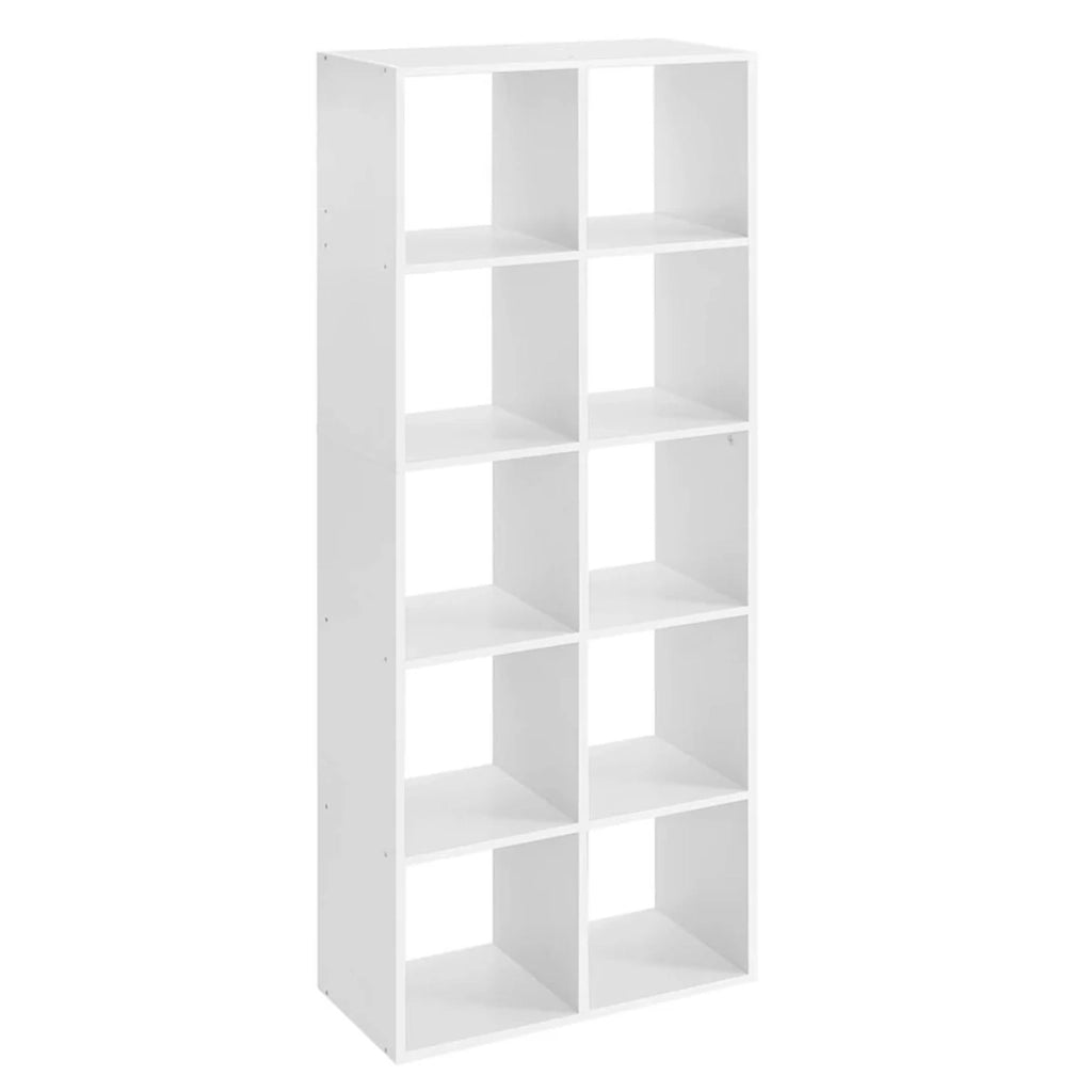 Libreria/contenitore a cubo a 10 scomparti per soggiorno ufficio camera da letto divisorio per ambienti stile scandinavo bianco 12_0004245