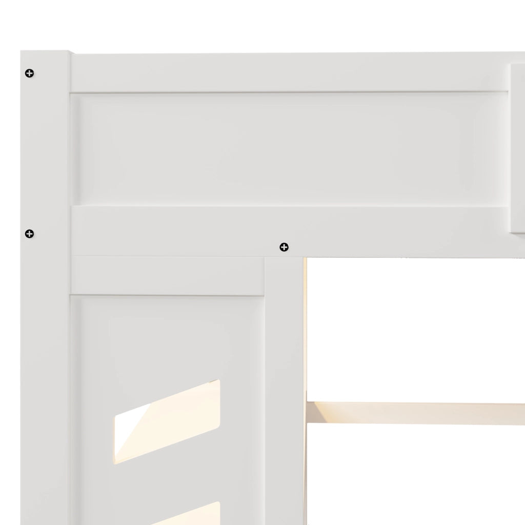 Letto a Soppalco Gaming con Scrivania e LED ¨C MINIMAL ¨C Bianco 140x200