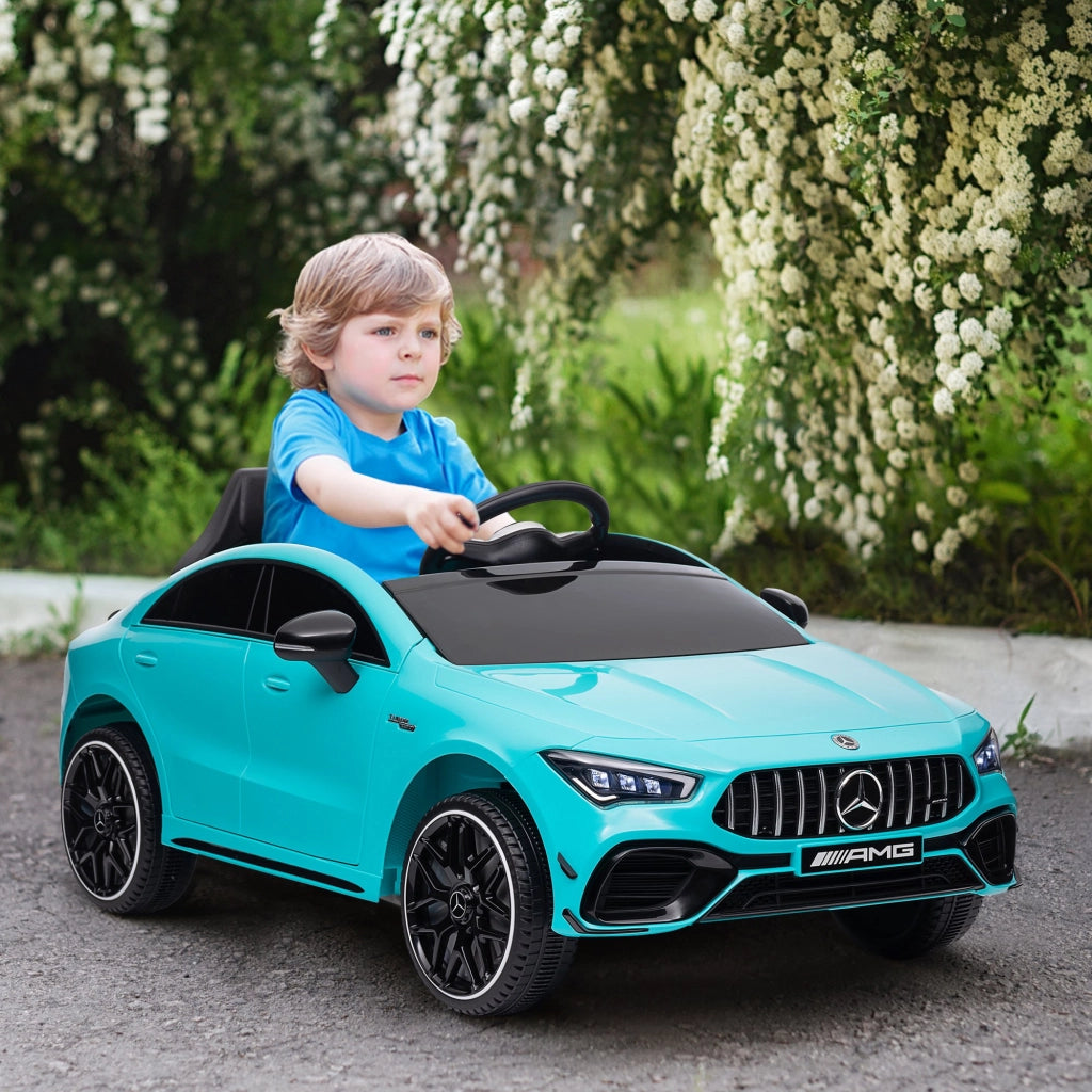 Auto Elettrica per Bambini Telecomandata ¨C zephmum ¨C Blu Chiaro, Luci LED, Clacson, Ruote Trasporto