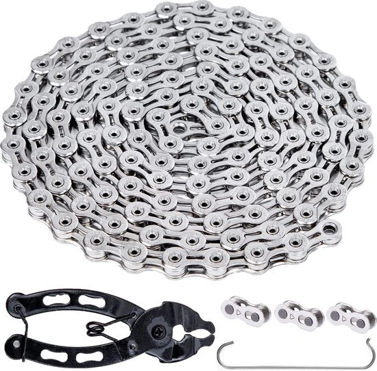 Ciclocatena 10 velocità ciclocatena 1/2 x 11/128 pollici 116 anelli con slottangolo e 3 paia di anelli di slottatura.