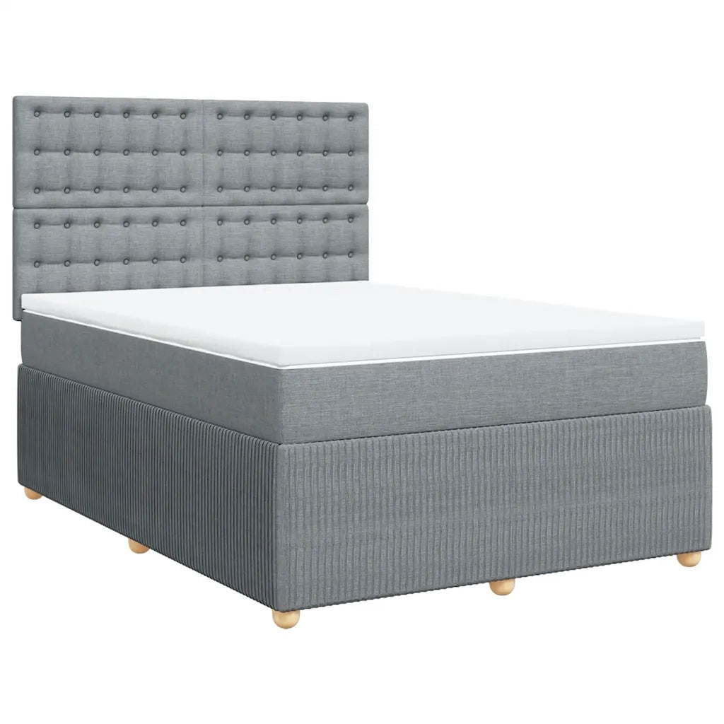 Giroletto a Molle con Materasso Grigio Chiaro 160x200cm Tessuto