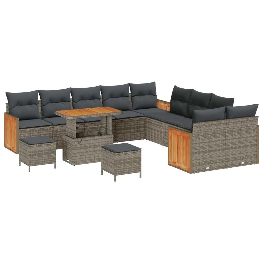 Set Divano da Giardino con cuscino 13 pcs Grigio 3363238