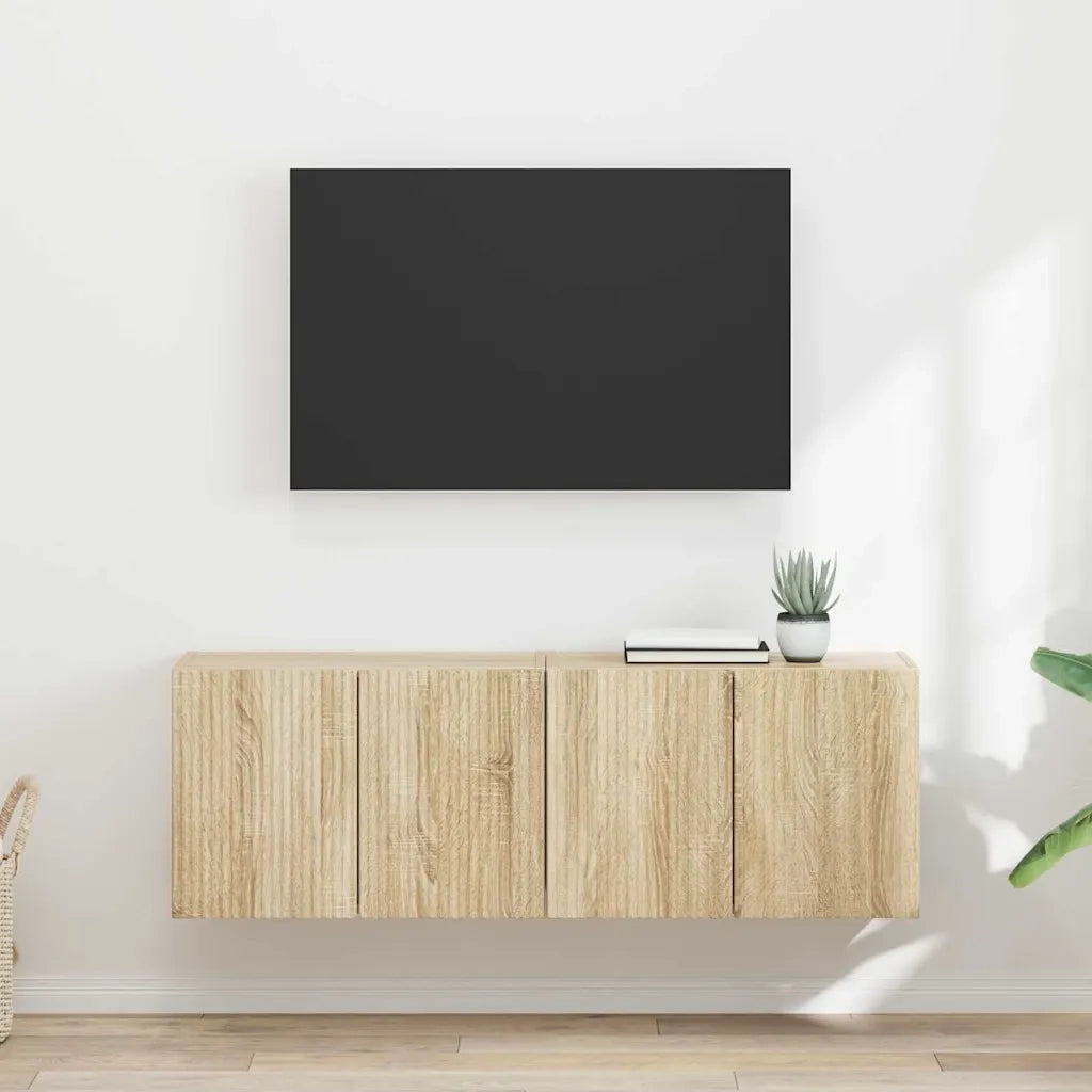 Mobile TV da parete 2 pz | Armadietto TV | Mobile Porta TV Rovere Sonoma 59,5 x 31 x 40 cm