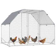 Recinto per Polli con Telo Copertura ¨C zephmum ¨C Acciaio Grigio 280x190x195 cm
