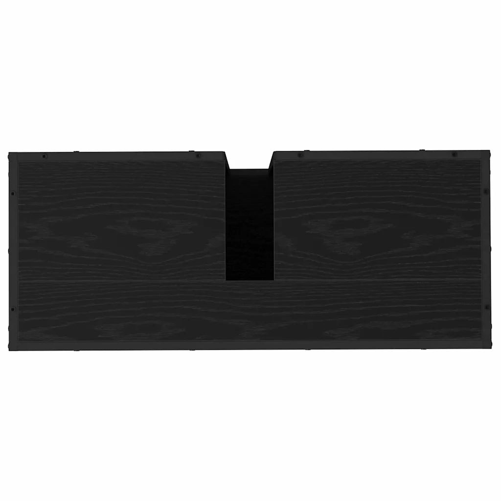 Set di mobili per il bagno 3 pcs Rovere Nero Legno multistrato