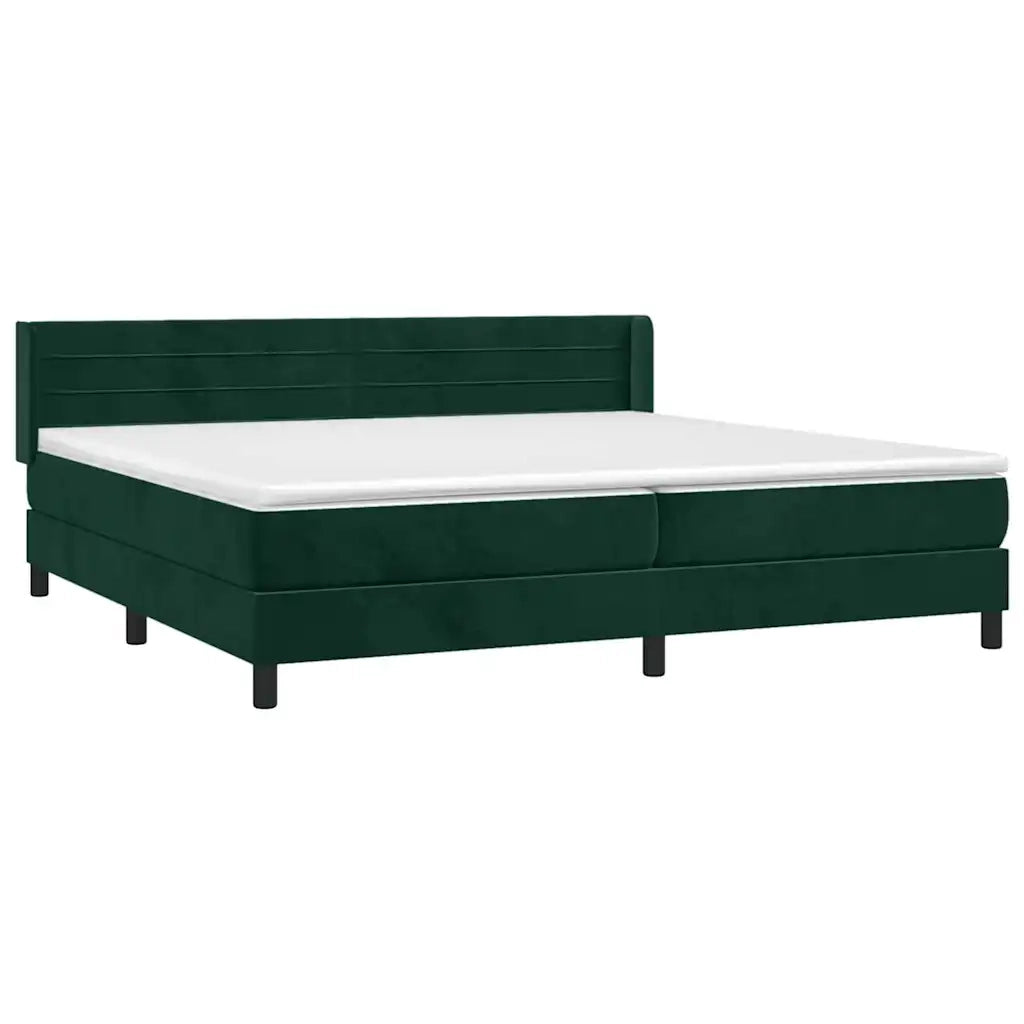Giroletto a Molle con Materasso Verde Scuro 200x200 cm Velluto 3131042