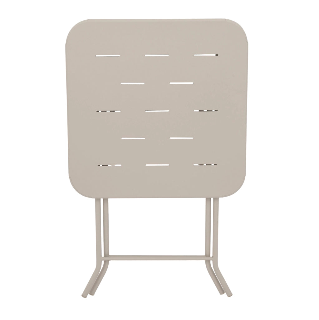 Set bistr貌 pieghevole 60x60x73 cm; per 2 persone; acciaio beige