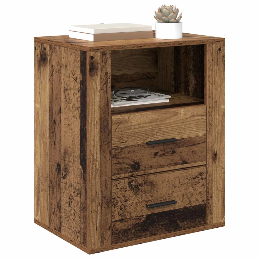 Armadio da Notte con cassetto Legno vecchio 35 x 50 x 60 cm 881078
