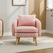 Poltrona moderna e semplice in velluto effetto orsacchiotto con cuscini, poltrona con cuscini extra spessi, poltrona singola, poltrona imbottita, polt