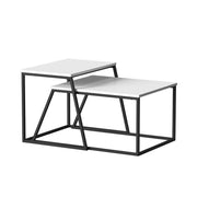 Vicco Tavolino da divano Bianco/nero 60 x 50 cm 2 parti