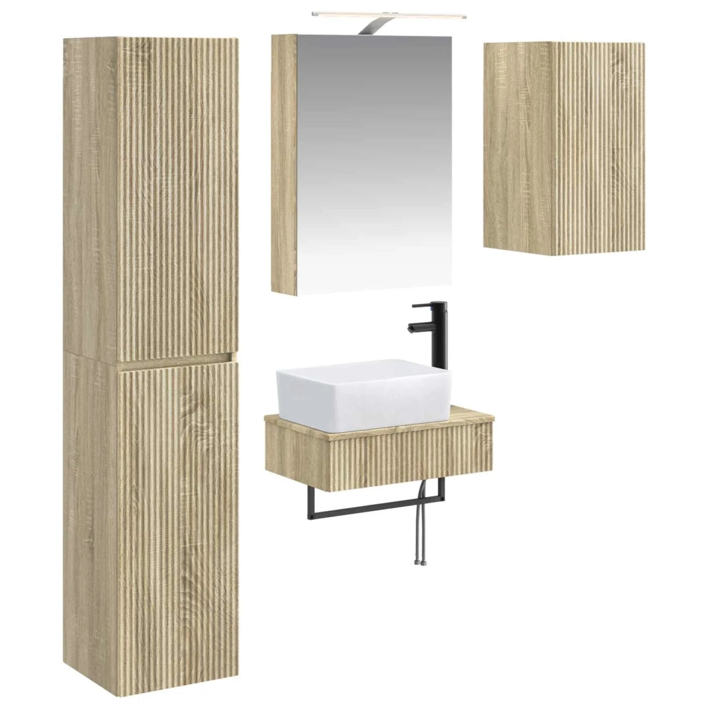 Set di mobili per il bagno 5 pcs Rovere Sonoma 3407265
