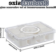 Dish Tray - Piatto da servizio rettangolare con coperchio e manico - Snack bar con 8 contenitori - Conservatore di spezie - Servizio per dolci, noci, snack, frutta e spezie