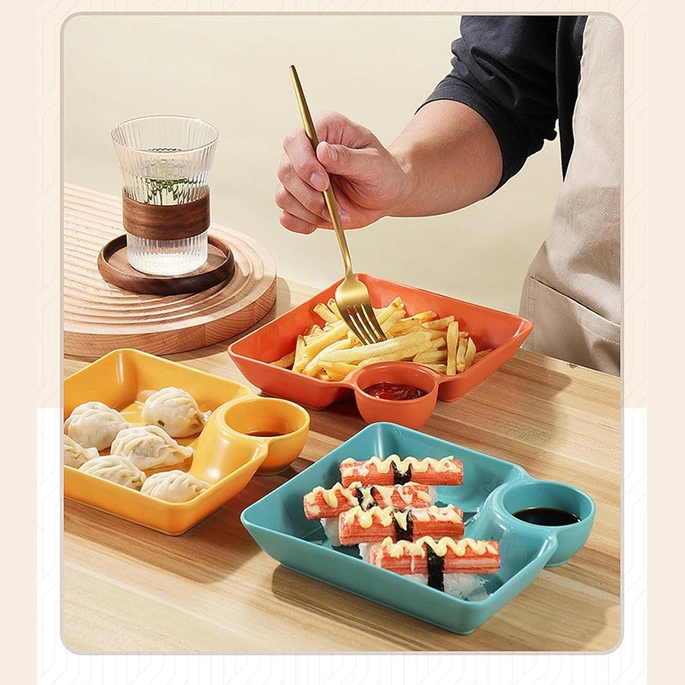 Trade Shop - Set 8pz Piatto Da Portata Multifunzione Per Salse Ciotola Immersione Per Snack Feste -