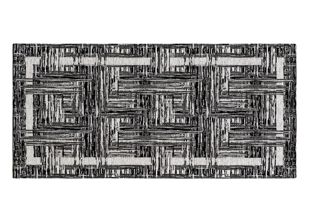 Tappeto Arredo Salotto Antiscivolo Scendiletto Camera Dis. Bangkok By Suardi - 115x175 - Nero