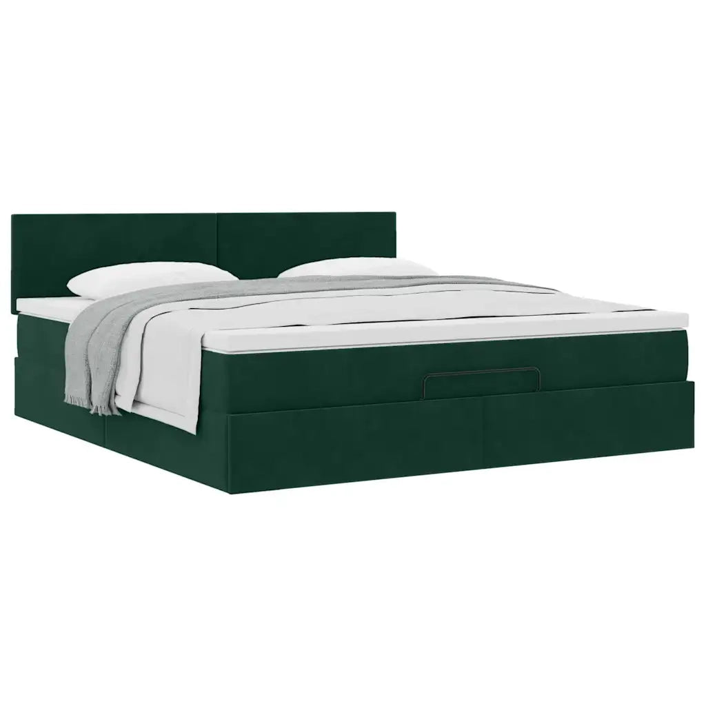 Struttura Letto Pouf con Materasso 180x200 cm in Velluto 3311720